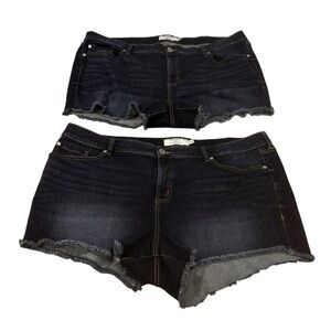 Torrid Blue Denim Shorts womens plus Size 24 first at fit casual 2 pair bundle